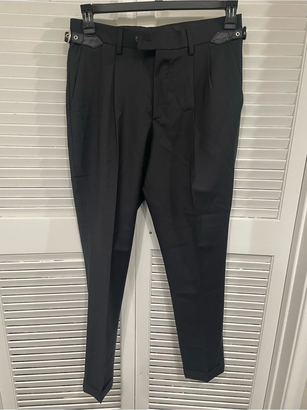 The Kooples Black Pleated Dress wool blend Trousers